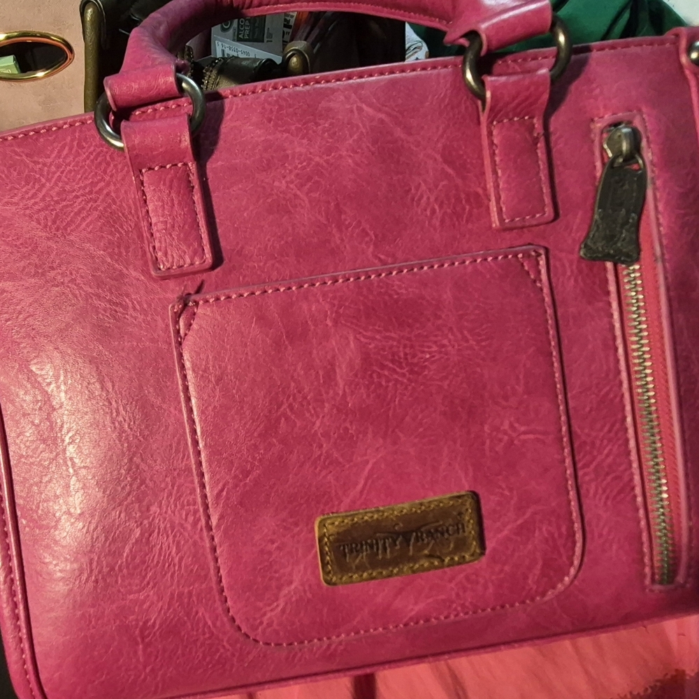 Trinity Ranch Pink Flower Pattern Leather Purse W… - image 4